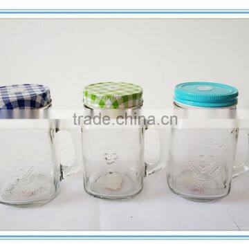 2016 Hot Sale 400ml Glass Mason Jar With Metal Lid and Straw photo-3