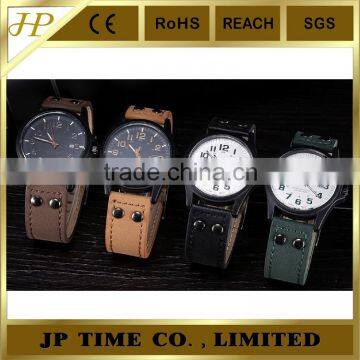 Fashion Leather Band Watches Outdoor Sport Analog Quartz Date Watch Black Matte photo-4