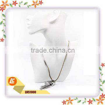 2016 New fish bones pendant for women leather necklace