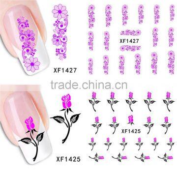 Fashion Water Transfer Nail Art Decals Stickers Cartoon Cat Flower Lips Nail Sticker Decorations DIY Tips for Nails