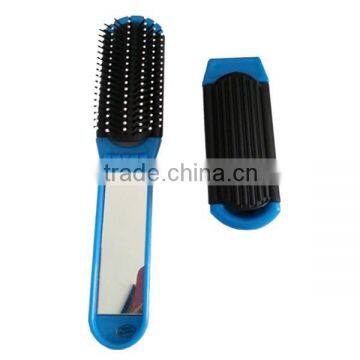 Wholesale cheap price mini plastic folding hair brush with mirror