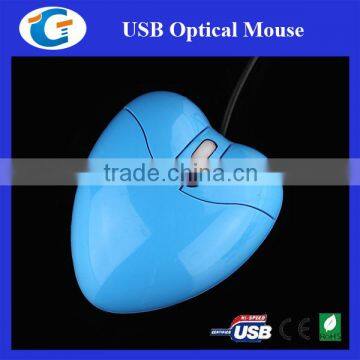 wired optical heart shaped mouse
