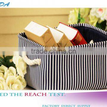 YIWU RODA 100% canvas fabric small pure and fresh and stripe folding storage box