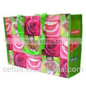 PP lamination Bag Reusable promotional bag Non-Woven Shopping Bag with full printing