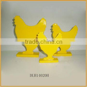 handmade yellow ceramic cock for easter ornament