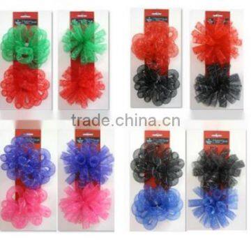 2ct Polyester Mesh Tube Stretch Loop Ribbon Bows