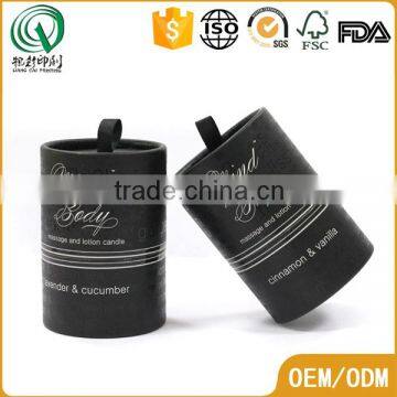 Black UV printing hardcover cardboard packaging boxes round paper cardboard box for cup packing