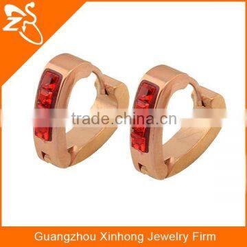 ER05229 surgical steel heart shape zircon earring hoops