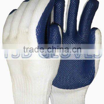 Rubber coated construction work gloves