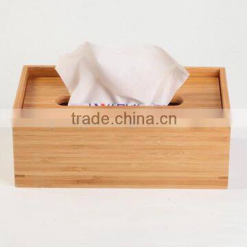 Bamboo Rectangular Facial Tissue Box Napkin Holder for Home Office