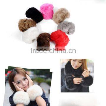 Winter Oversleeve Luxurious Rabbit Fur Real Coat Fur Cuff photo-2