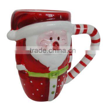 Christmas santa dolomite mug with colorful hand-painting