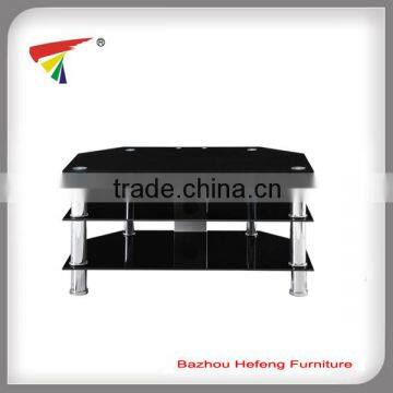 Best sale TV cabinet black glass design