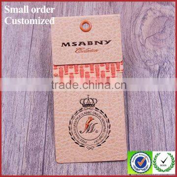 Decorated brand garment paper hangtags labels patches with eyelet