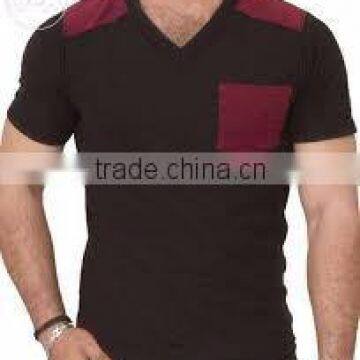 Pocket T-Shirt Maroon Black