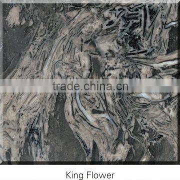 Chinese polished King Flower grey marble tiles