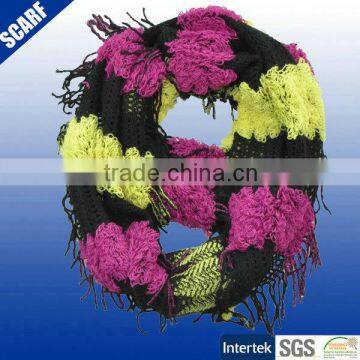 Fashion Girls Winter Tube Knitted Scarf with Tassels