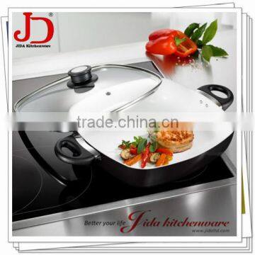 ALUMINUM CERAMIC SQUARE FRYING PAN WITH LID (NEW DESIGN) MODEL NO. JD-SQP0913