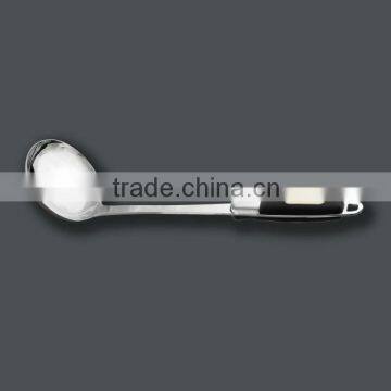 Black plastic handle stainless steel gourd ladle