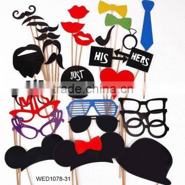 31PCS New DIY Face Funny Masks Photo Booth Props Photography Mustache On A Stick