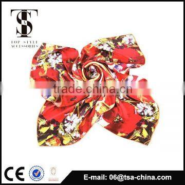 High quality wholesale women 100 silk satin square scarf