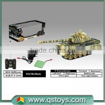 Hot sell popular 7 functions R/C kids simulated tank toy with EN71