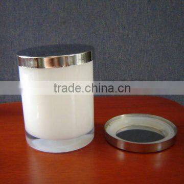 white glass candle holder with metal lid, candle cup, OEM accept, many size available                        
                                                Quality Choice