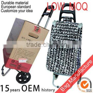 custom foldable vegetable shopping trolley bag with Large capacity
