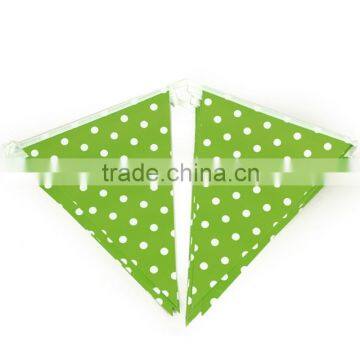 Personalised lime green and white paper Bunting Flag Banner for birthday decoration