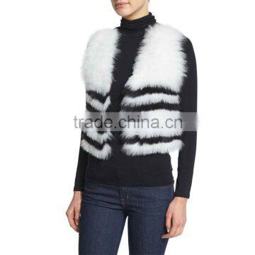 Fashion fox fur knitted vest / Real fox fur vest for garment / wholesale women's clothing KZ160023