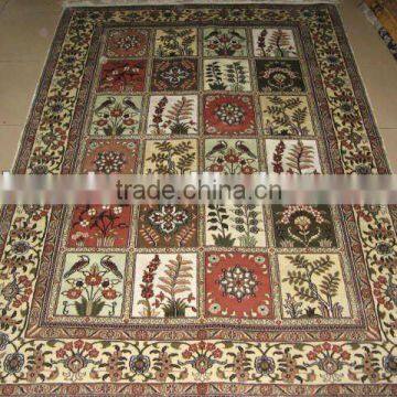 hand made knotted pure silk carpet