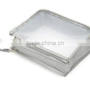 CLEAR COSMETIC TWO ZIPPER POUCH MAKEUP BAG photo-4