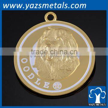 Factory custom gold silver metal pet id pendant tag