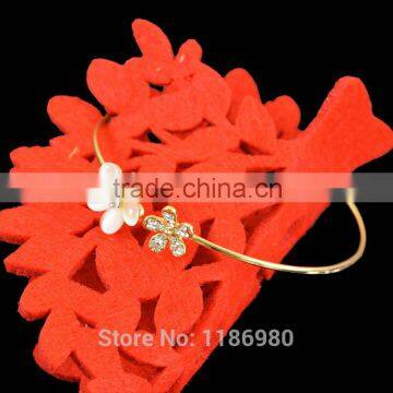 Fashion Women Bracelet Flower Crystal Gold Plated Cuff Bangle Charm Jewelry Gift photo-5