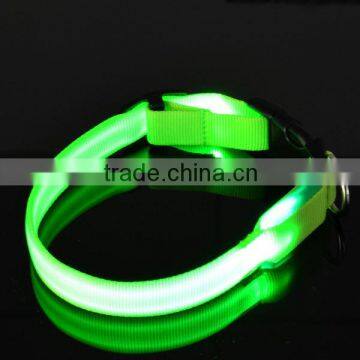 Glowing in the Dark Promotional Pet Accessories Webbing LED Nylon Collar