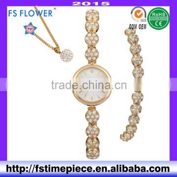 FS FLOWER - Fashion Jewelry Set Set With Diamond Necklace Bracelet Watches