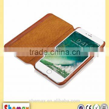 new arrival real leather flip case for iPhone 7