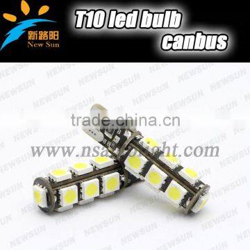 Canbus T10 W5W 13 leds ,Constant Current T10 W5W 13 leds,SMD5050 T10 13 smd white/blue/green/yellow/red Led Lamp