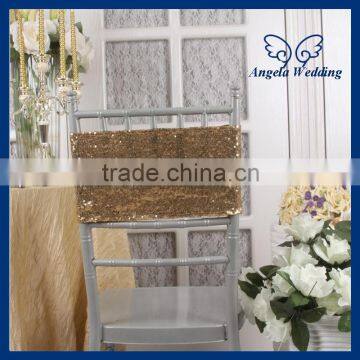 CH008A Wholesale cheap wedding gold sequin chair band