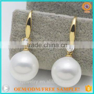 Top quality hot selling south sea shell pearl hoop earrings