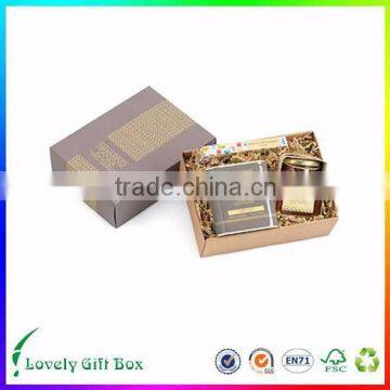 Custom logo gold foil cardboard gift boxes for perfume packaging