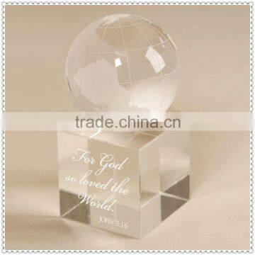 Fashion Crystal Etched World Global For New Year Business Gifts