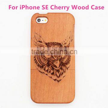 Wholesale Two Parts Owl Pattern Engraved Cherry Wood for iPhone 5SE Case for iPhone SE Wood Case for iPhone5 SE Case