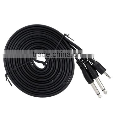 5ft / 1.5m 3.5mm Stereo Male to Dual 6.35mm Mono Male Cable Wire for Computer Mixer Mixing Console