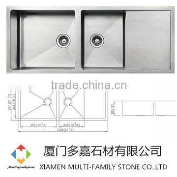 double drainer stainless steel kitchen sink HD5221