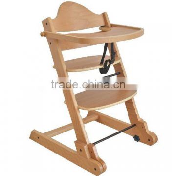 Solid beech wood high chair