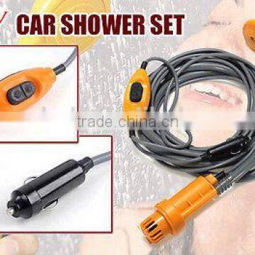 12V Portable Automobile Shower Set Water Pump Travel Trip Camp Boat Car Caravan