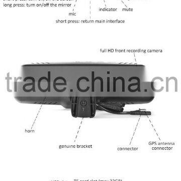 5inch Android Mirror +car Dvr+wifi+SIM Card+GPS Navigator+reverse Camera Diplay All in One Rearview Mirror photo-6