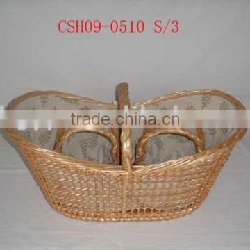 new design of willow basket with high handle