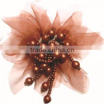 Fantasy colorful tulle flowers with beads